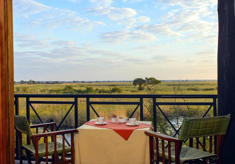 Namibia, Kongola, Namushasha River Lodge, Terrasse