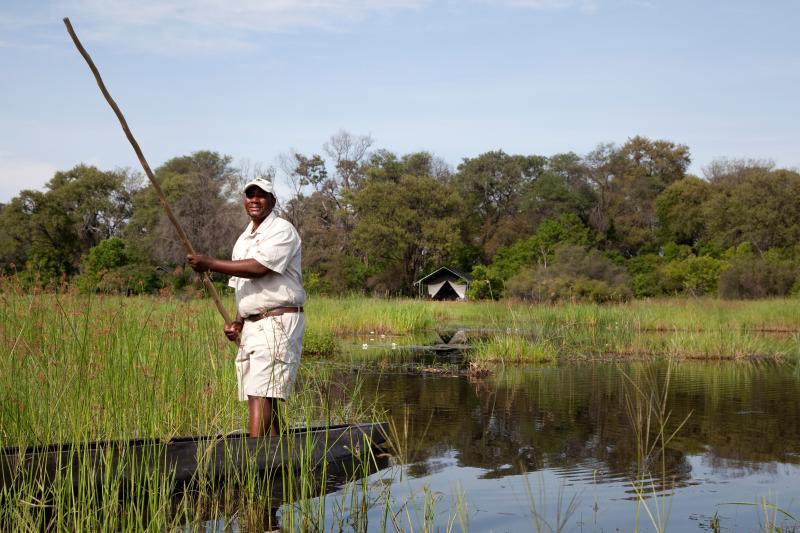 Botswana, Moremi Game Reserve, Machaba Camp, Makoro Fahrt