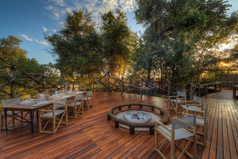 Botswana, Moremi Game Reserve, Camp Moremi, Speisedeck