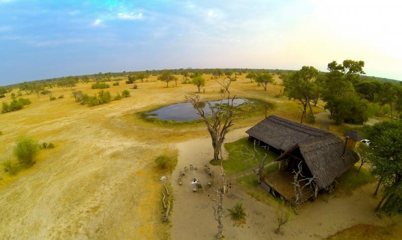 Simbabwe, Hwange Nationalpark, Bomani Tented Lodge, Arealblick