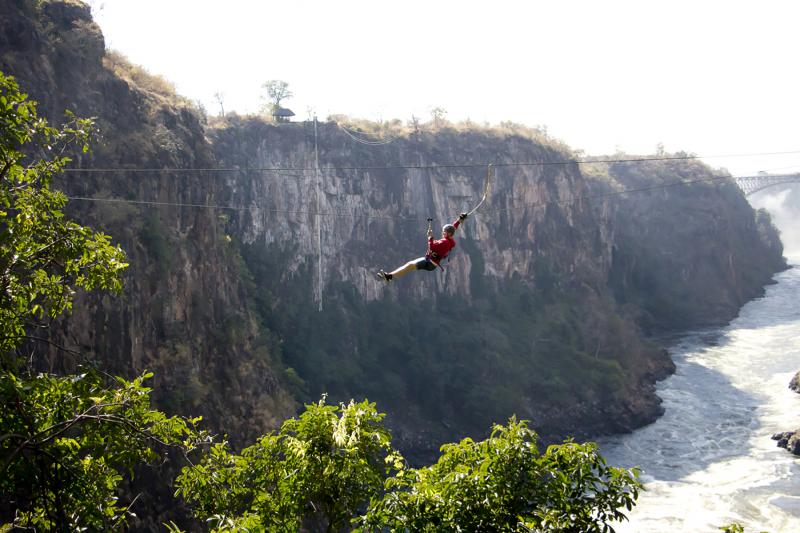 Simbabwe, Victoria Falls, Ilala Lodge, Aktivitäten, Zip Line