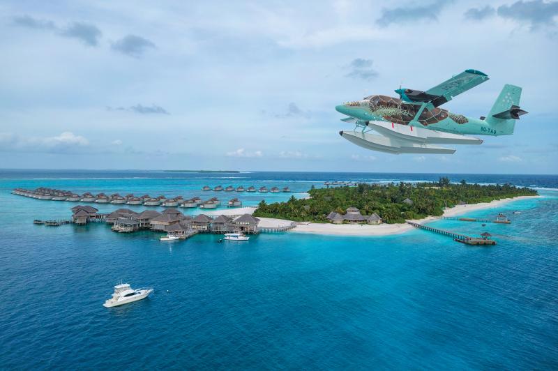 Malediven, Six Senses Laamu, Anreise mit Wasserflugzeug
